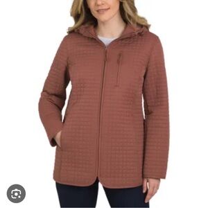 Mauve Lands' End Women's Quilted Puffer Jacket in Brown